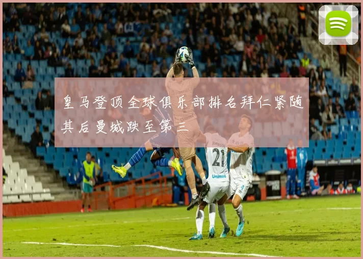 皇马登顶全球俱乐部排名拜仁紧随其后曼城跌至第三