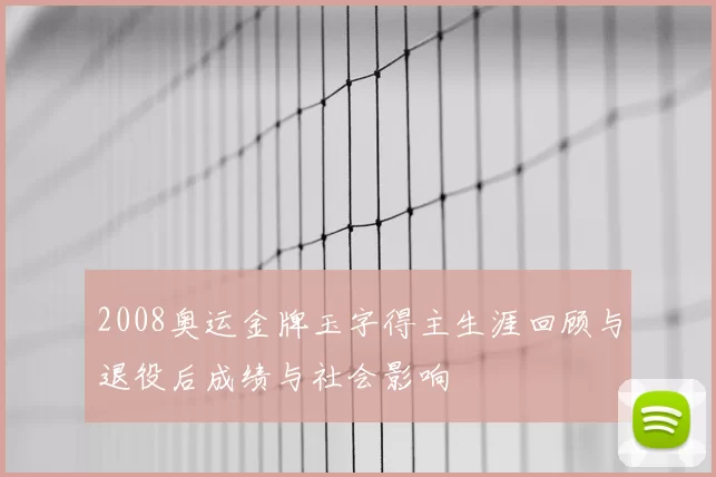 2008奥运金牌玉字得主生涯回顾与退役后成绩与社会影响